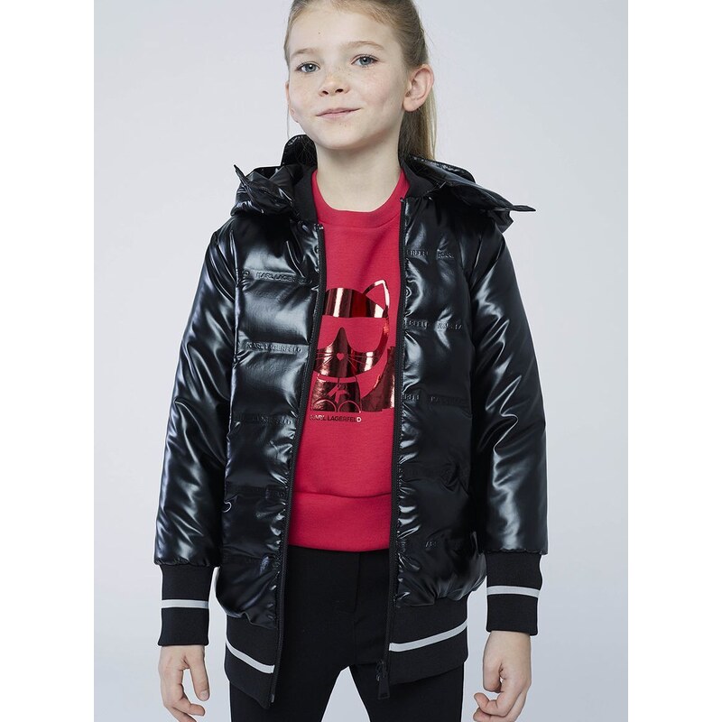 Dětská oboustranná bunda Karl Lagerfeld černá barva