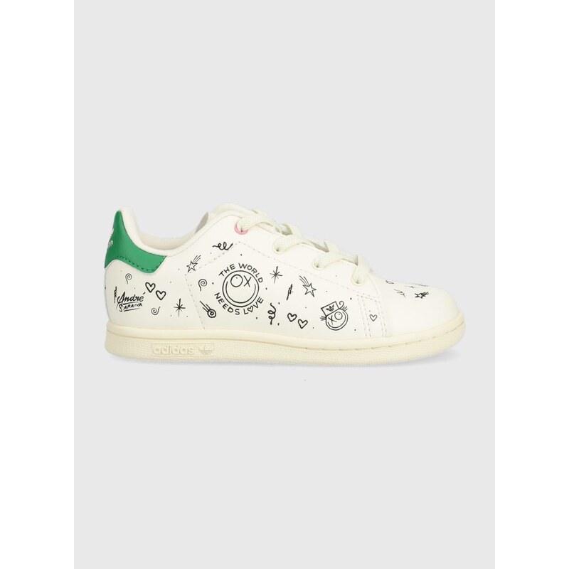 Dětské sneakers boty adidas Originals Stan Smith béžová barva