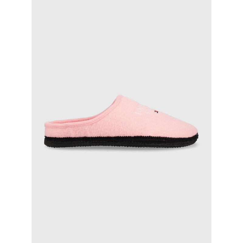 Dětské papuče Tommy Hilfiger růžová barva
