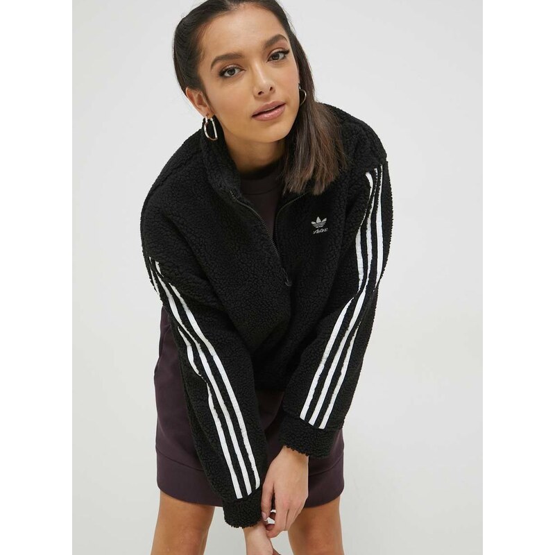 Mikina adidas Originals dámská, černá barva, s potiskem