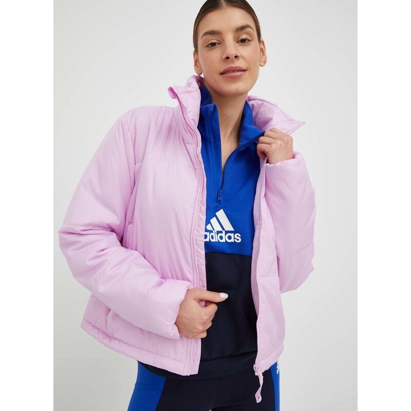 Bunda adidas dámská, růžová barva, zimní - GLAMI.cz