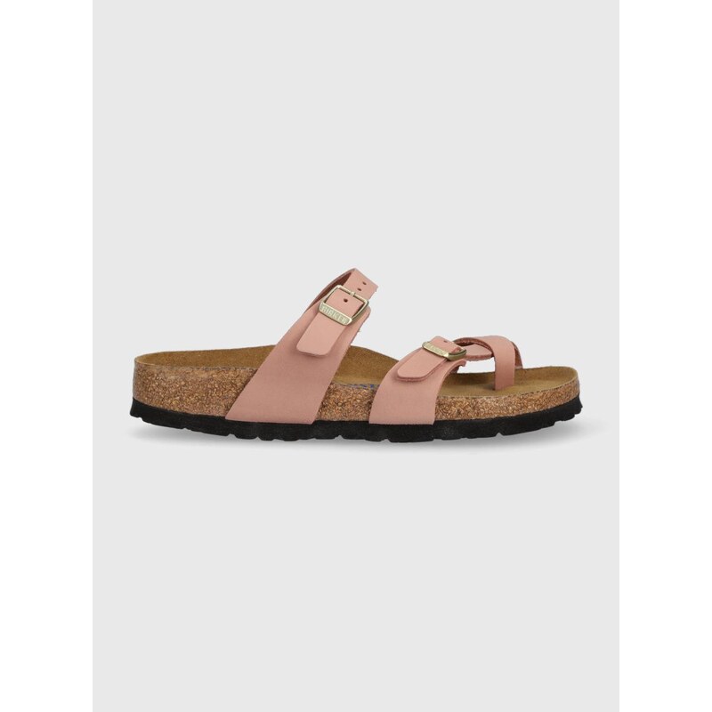 Semišové pantofle Birkenstock Mayari SFB dámské, růžová barva, 1024049