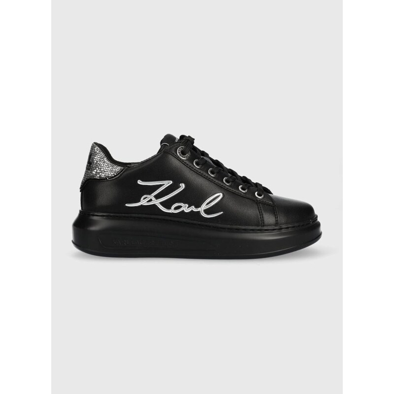 Kožené sneakers boty Karl Lagerfeld KAPRI černá barva, KL62510A