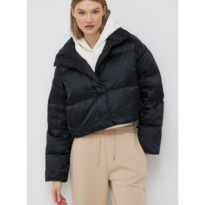 Péřová bunda Calvin Klein dámská, černá barva, zimní