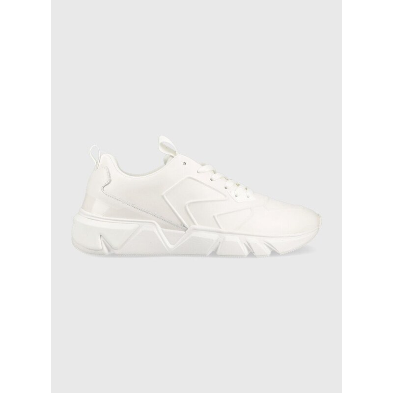 Kožené sneakers boty Calvin Klein LOW TOP LACE UP LTH HF bílá barva, HM0HM00995