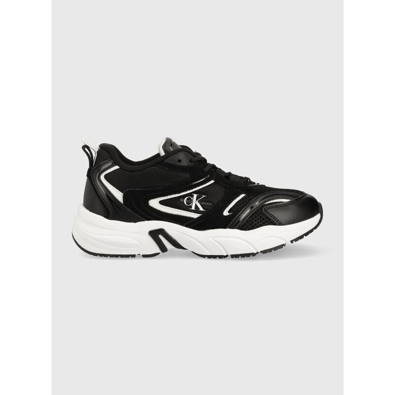 Sneakers boty Calvin Klein Jeans RETRO TENNIS SU-MESH WN černá barva, YW0YW00891