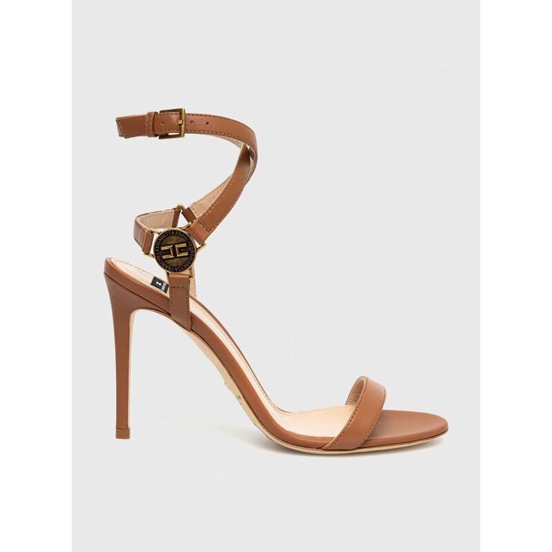 Kožené sandály Elisabetta Franchi hnědá barva, SA01L31E2