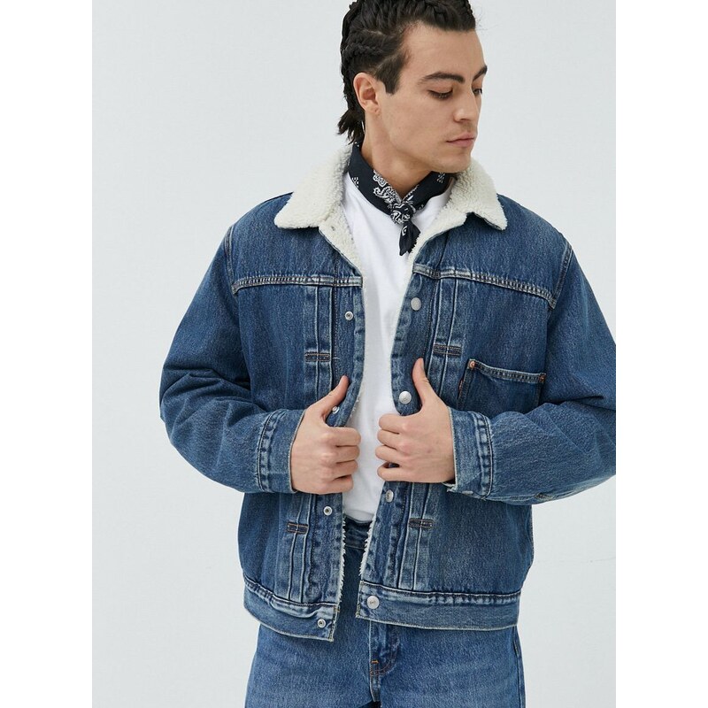 Džínová bunda Levi's pánská, přechodná, oversize