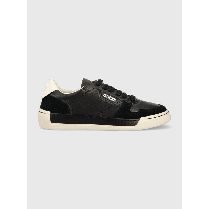 Sneakers boty Guess Strave Vintage černá barva, FM5STV LEA12 BLACK