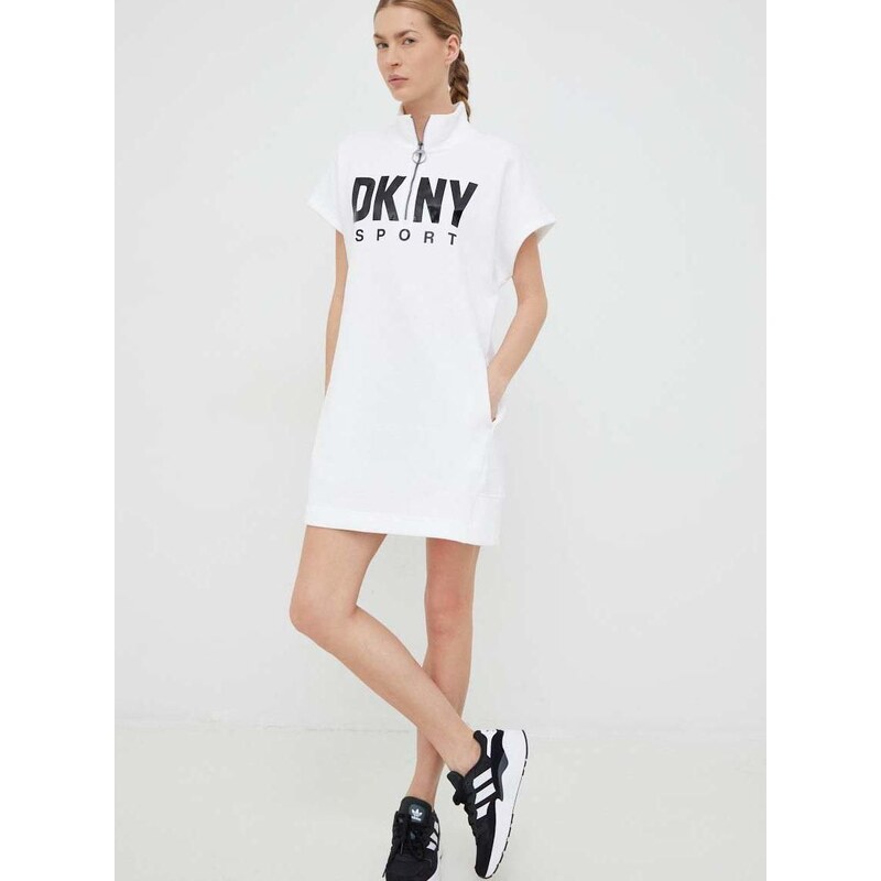 Šaty Dkny bílá barva, mini, oversize, DP2D4040