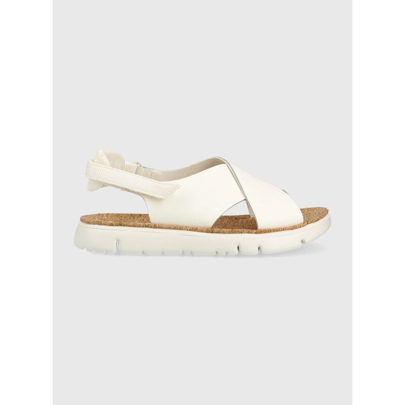 Kožené sandály Camper Oruga Sandal dámské, bílá barva, K200157.046