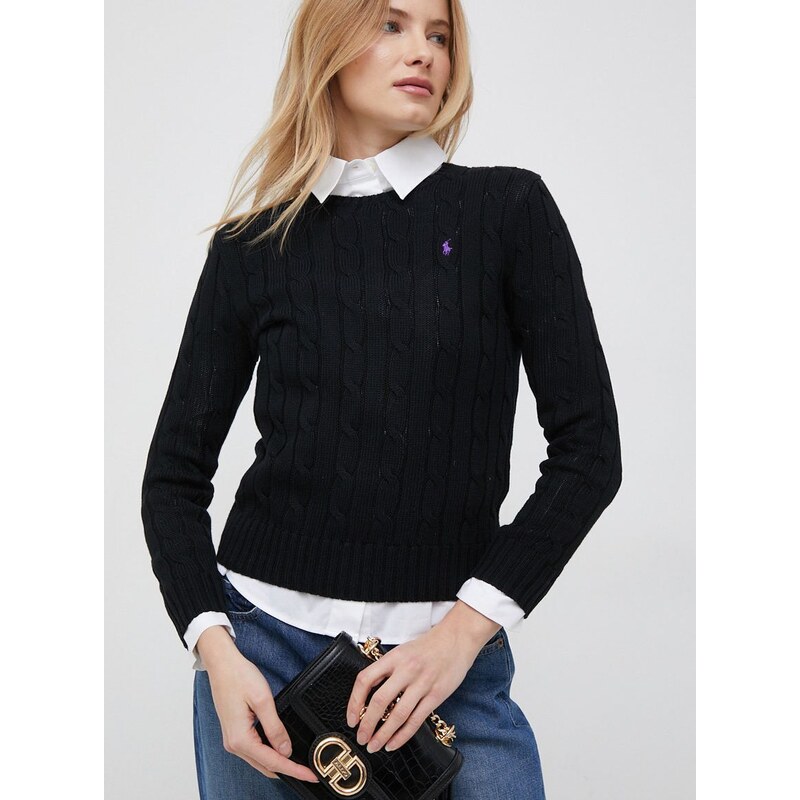Bavlněný svetr Polo Ralph Lauren černá barva