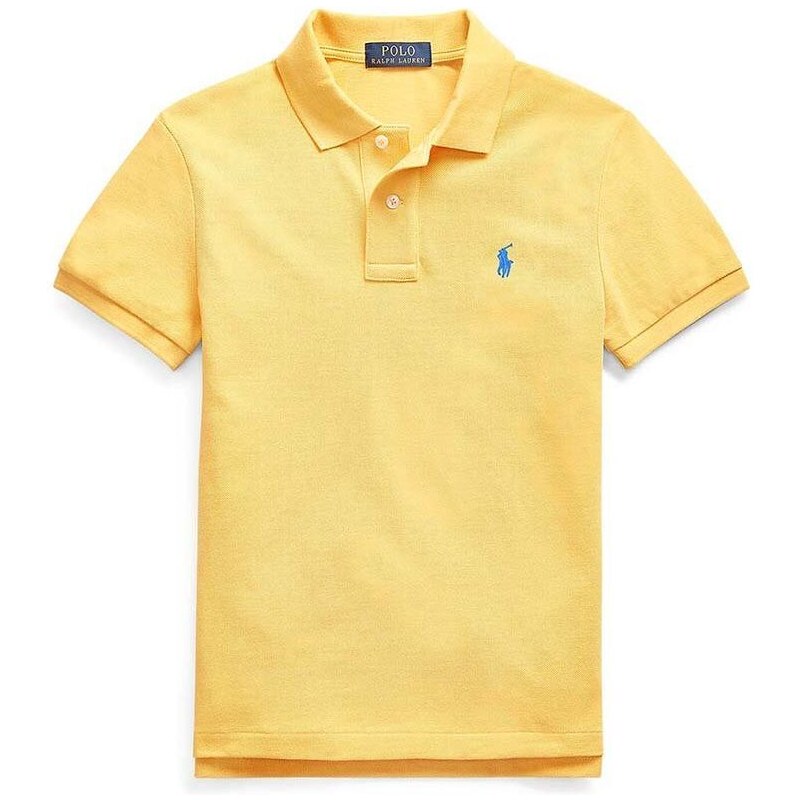 Dětská bavlněná polokošile Polo Ralph Lauren žlutá barva