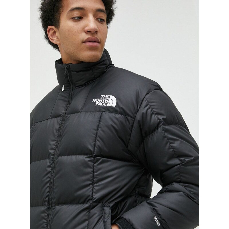 Péřová bunda The North Face LHOTSE JACKET pánská, černá barva, zimní, NF0A3Y23YA71