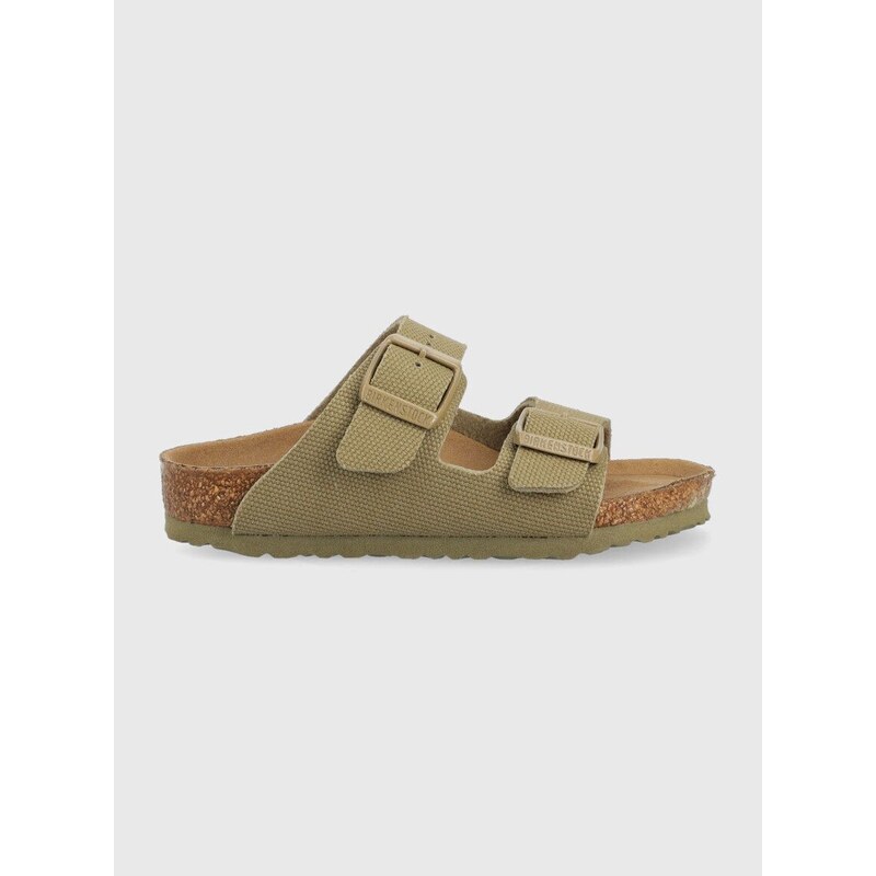 Dětské pantofle Birkenstock Arizona zelená barva