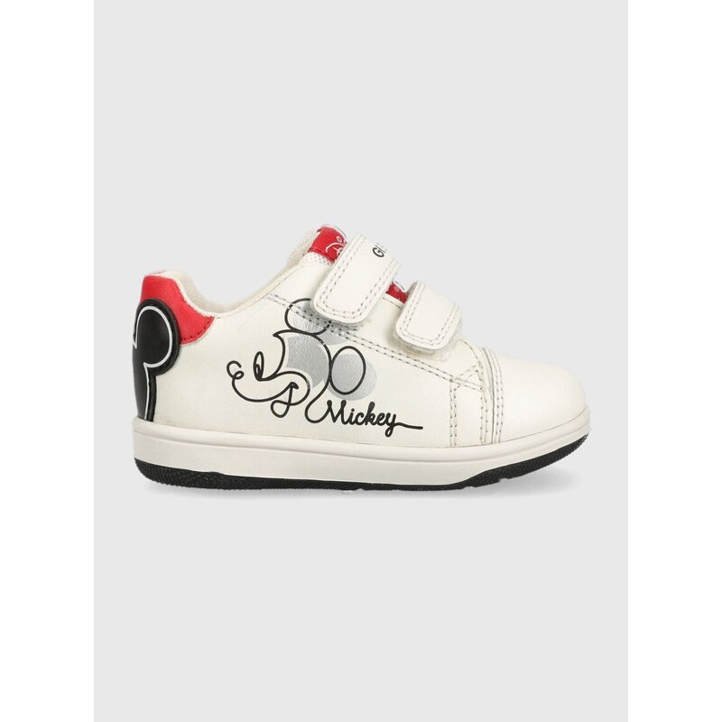 Dětské kožené sneakers boty Geox x Disney bílá barva