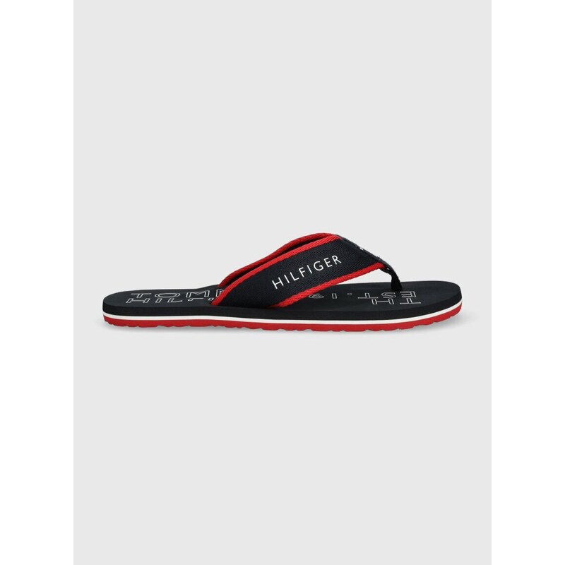 Žabky Tommy Hilfiger SPORTY HILFIGER BEACH SANDAL pánské, tmavomodrá barva, FM0FM04469