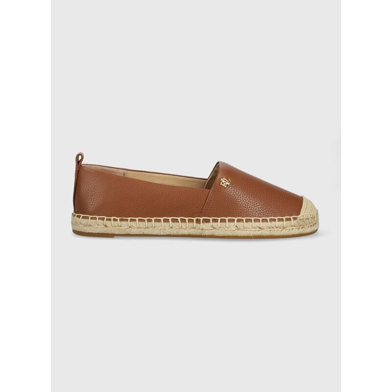 Kožené espadrilky Lauren Ralph Lauren Cameryn IV hnědá barva, 80290500000000000