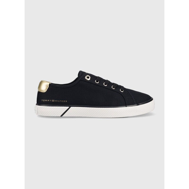 Tenisky Tommy Hilfiger LACE UP VULC SNEAKER dámské, tmavomodrá barva, FW0FW06957