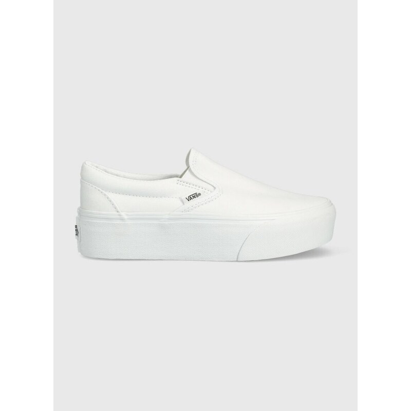 Tenisky Vans Classic Slip-On Stackform dámské, bílá barva, VN0A7Q5RW001, VN0A7Q5RW001-WHITE