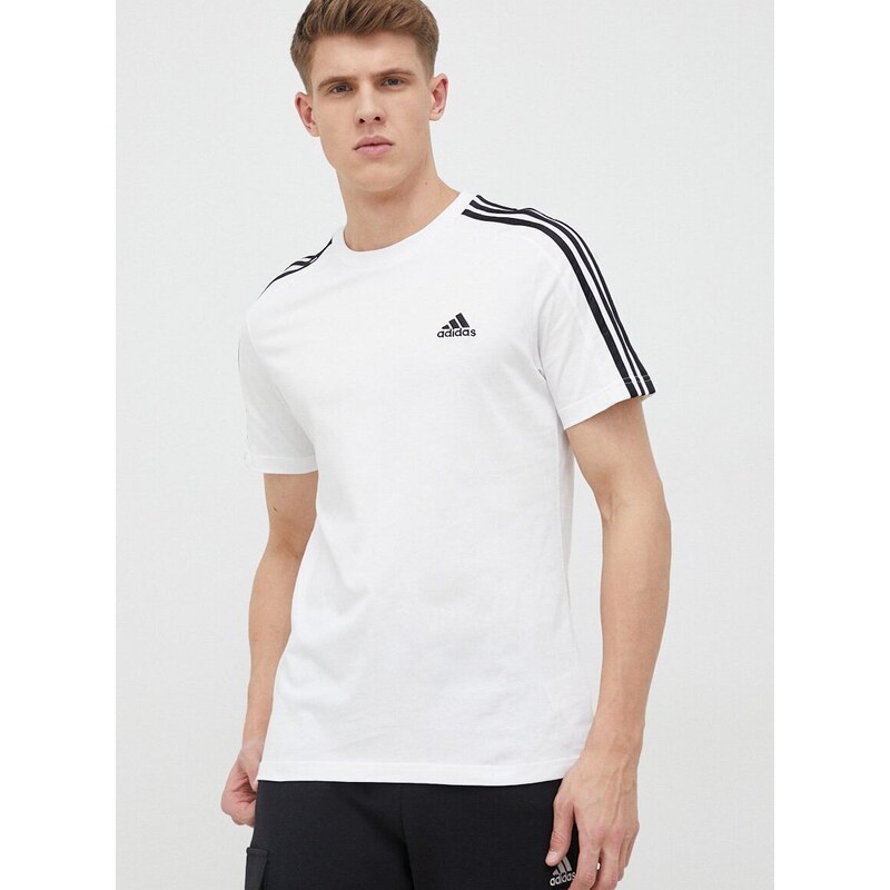 Bavlněné tričko adidas bílá barva, IC9336