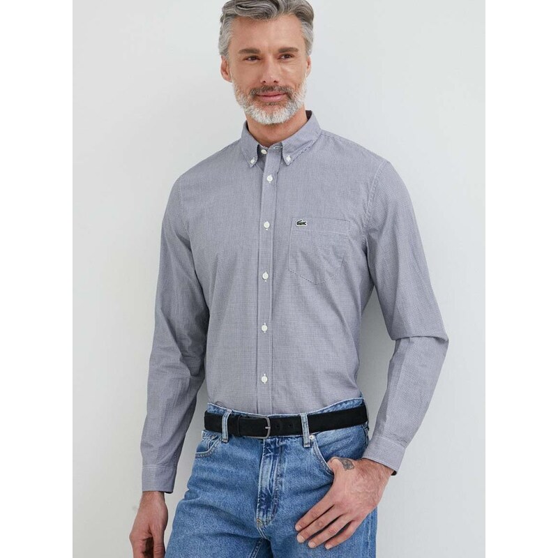 Košile Lacoste bílá barva, regular, s límečkem button-down