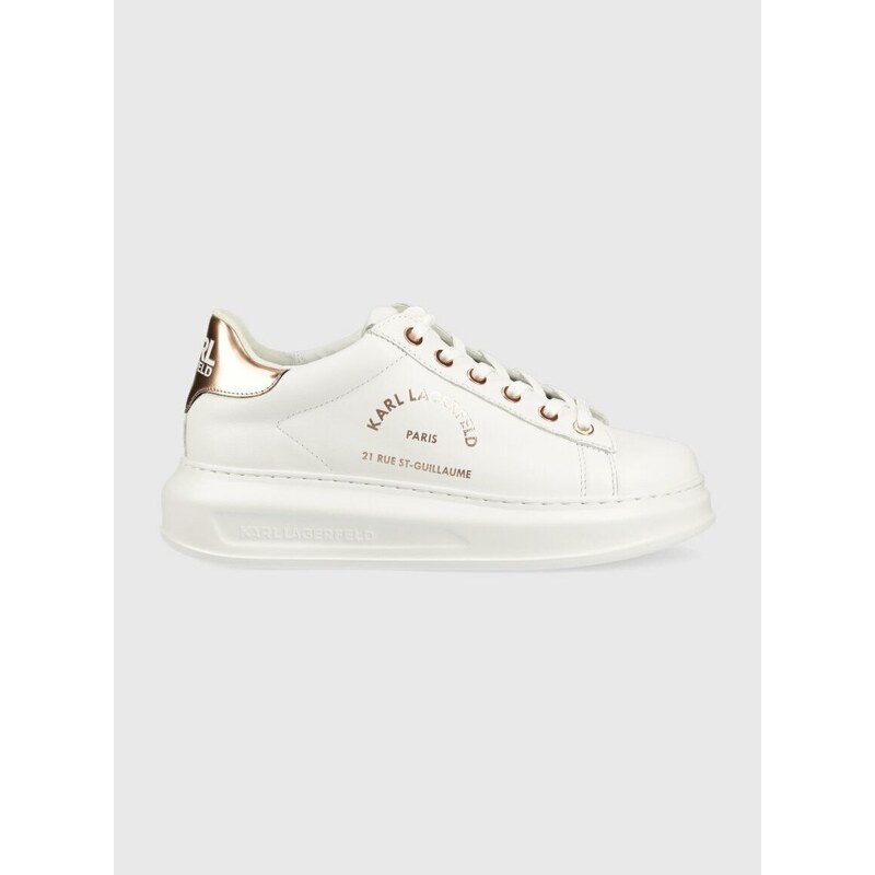 Kožené sneakers boty Karl Lagerfeld KAPRI bílá barva, KL62538