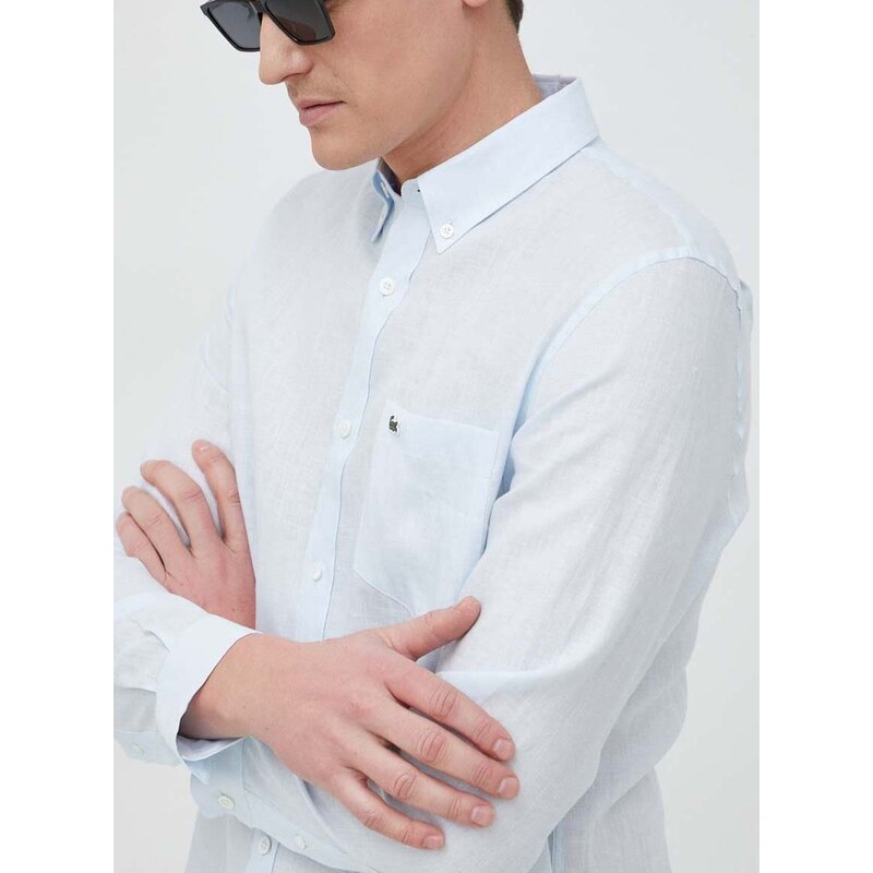 Plátěná košile Lacoste regular, s límečkem button-down