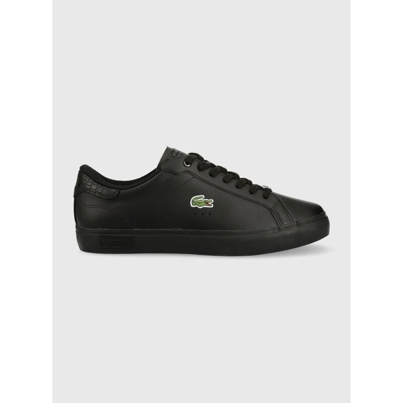 Kožené sneakers boty Lacoste POWERCOURT černá barva, 41SMA0030