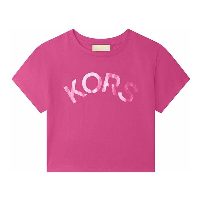 Dětské bavlněné tričko Michael Kors fialová barva