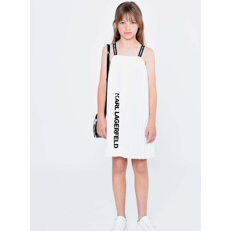 Dívčí šaty Karl Lagerfeld bílá barva, mini, oversize