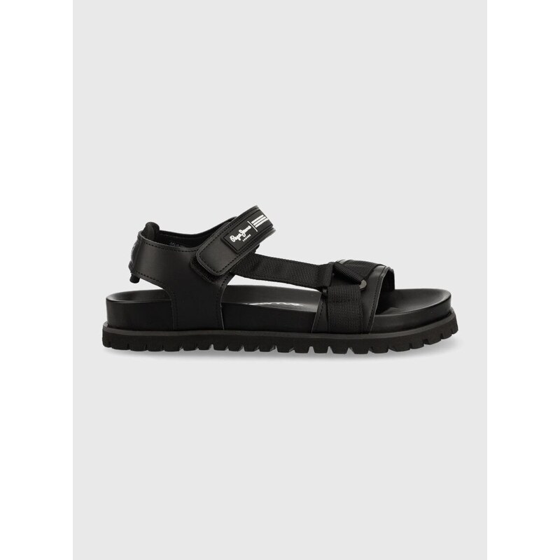 Sandály Pepe Jeans URBAN pánské, černá barva, PMS90102