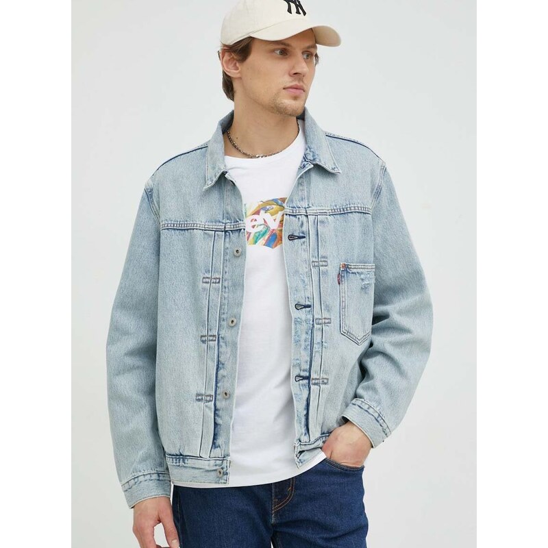 Džínová bunda Levi's pánská, přechodná, oversize