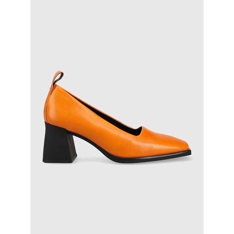 Kožené lodičky Vagabond Shoemakers HEDDA oranžová barva, na podpatku, 5303.101.44