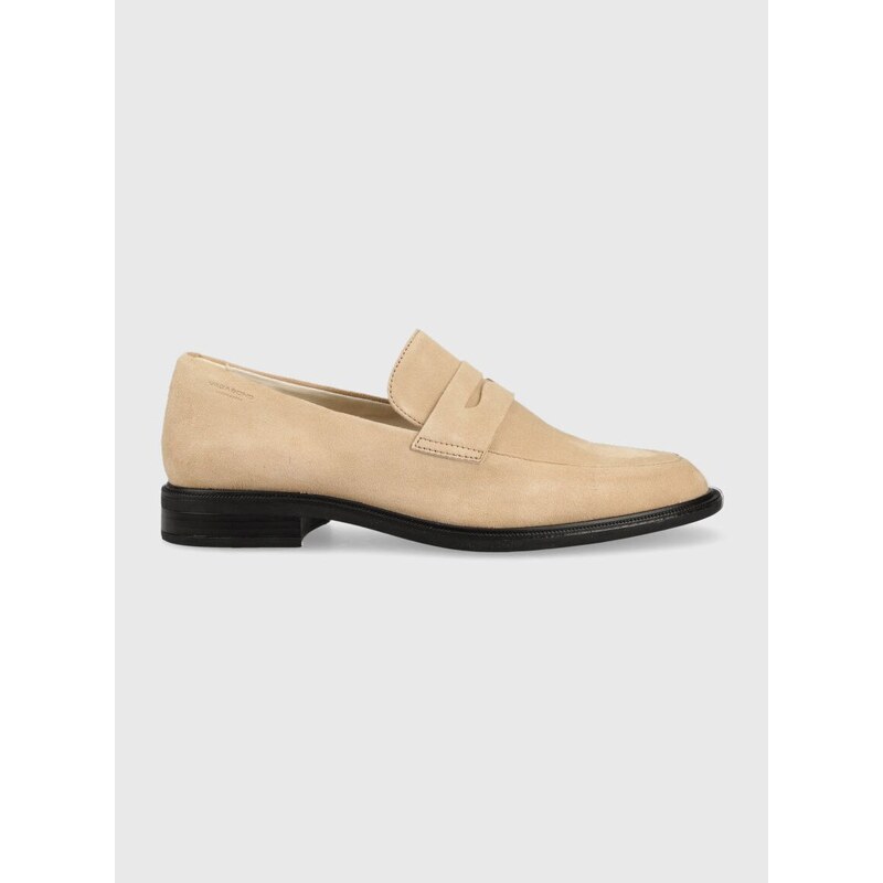 Semišové mokasíny Vagabond Shoemakers Frances 2.0 dámské, béžová barva, na plochém podpatku, 5406.140.11