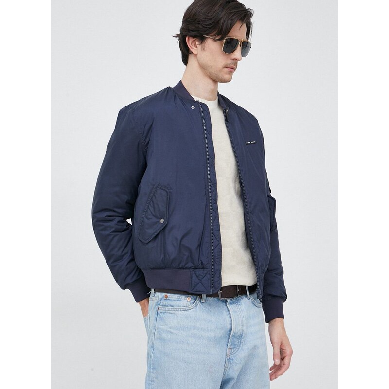 Bomber bunda Pepe Jeans Corey tmavomodrá barva, přechodná