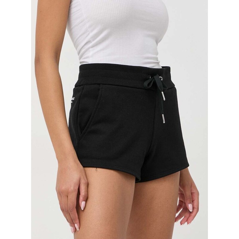 Kraťasy Armani Exchange dámské, černá barva, hladké, high waist, 8NYSBA YJE5Z NOS