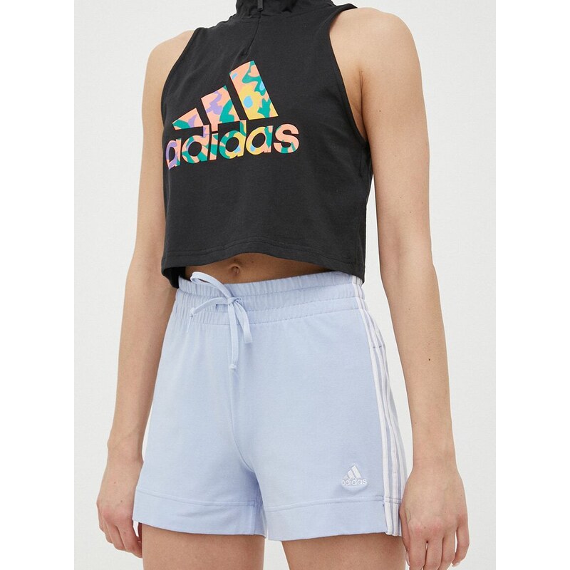 Kraťasy adidas dámské, s aplikací, high waist