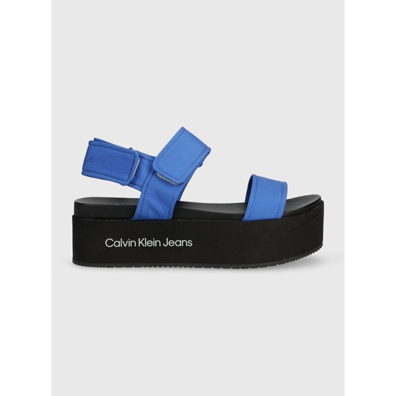 Sandály Calvin Klein Jeans FLATFORM SANDAL SOFTNY dámské, na platformě, YW0YW00965