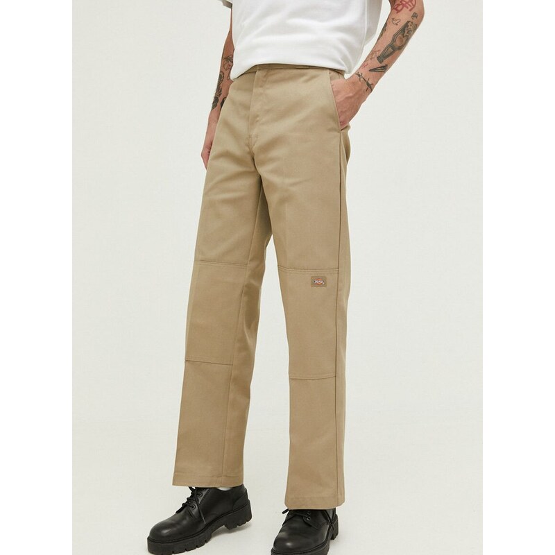 Kalhoty Dickies pánské, zelená barva, jednoduché, DK0A4XK3KHK1-KHAKI