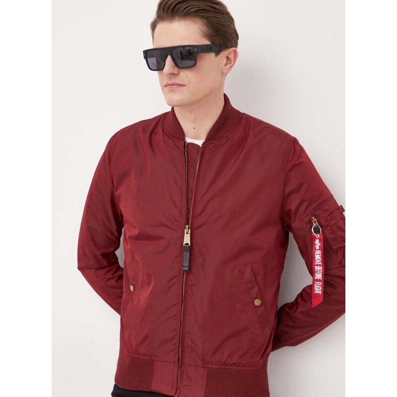 Bomber bunda Alpha Industries vínová barva, přechodná, 191103.184-Burgundy