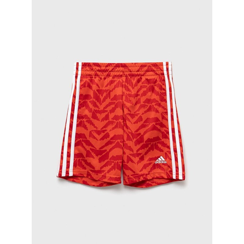 Bavlněné šortky adidas U FT červená barva, nastavitelný pas