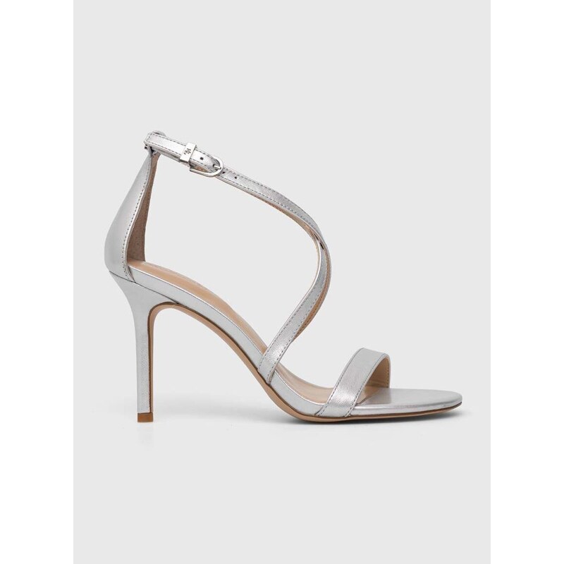 Kožené sandály Lauren Ralph Lauren Gabriele stříbrná barva, 802882597002