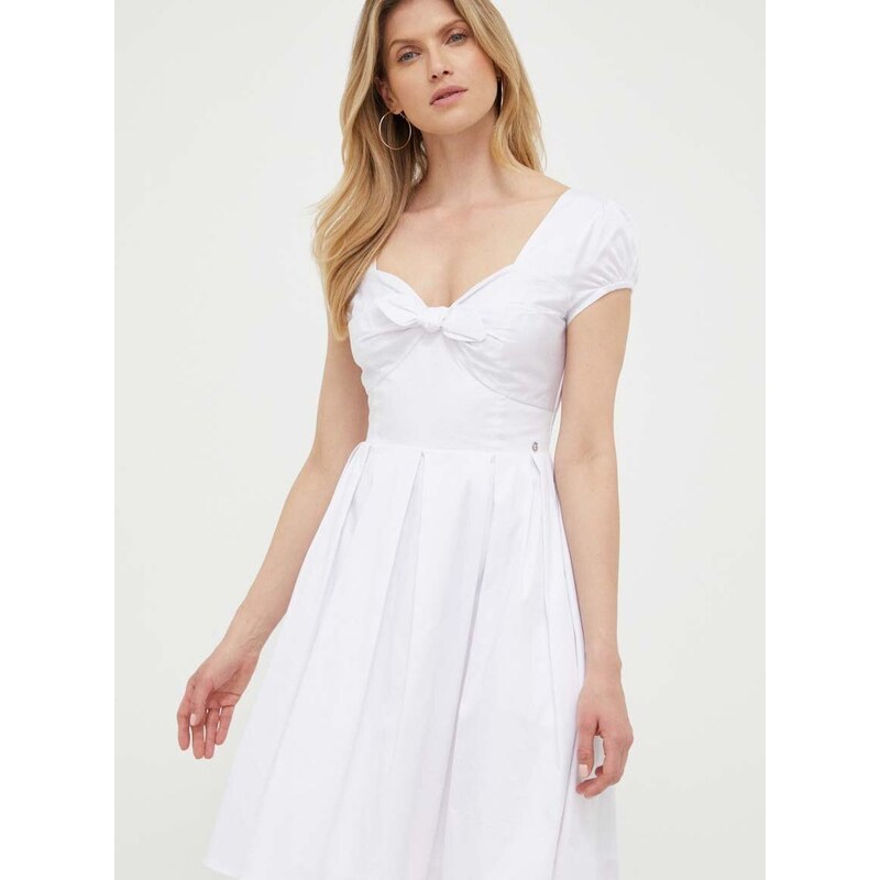 Šaty Guess bílá barva, mini