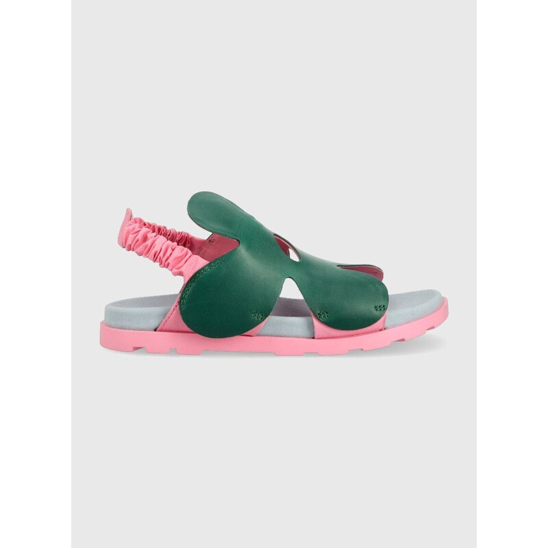 Dětské sandály Camper zelená barva