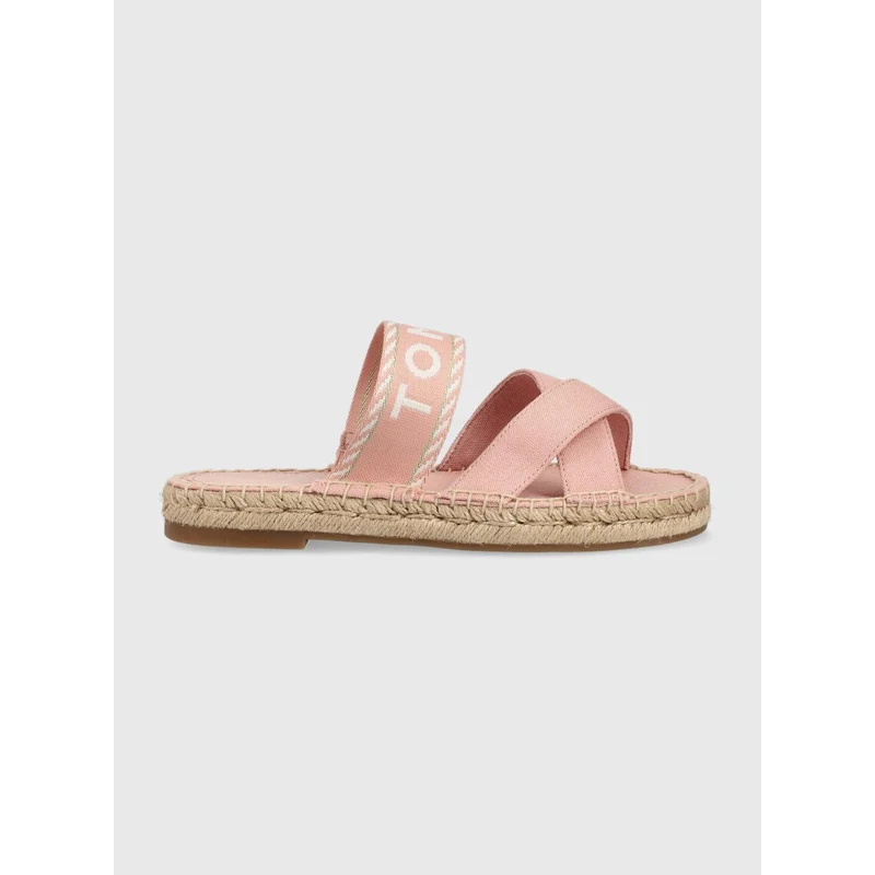 Pantofle Tommy Hilfiger SEASONAL WEBBING SANDAL dámské, růžová barva,  FW0FW07181 - GLAMI.cz
