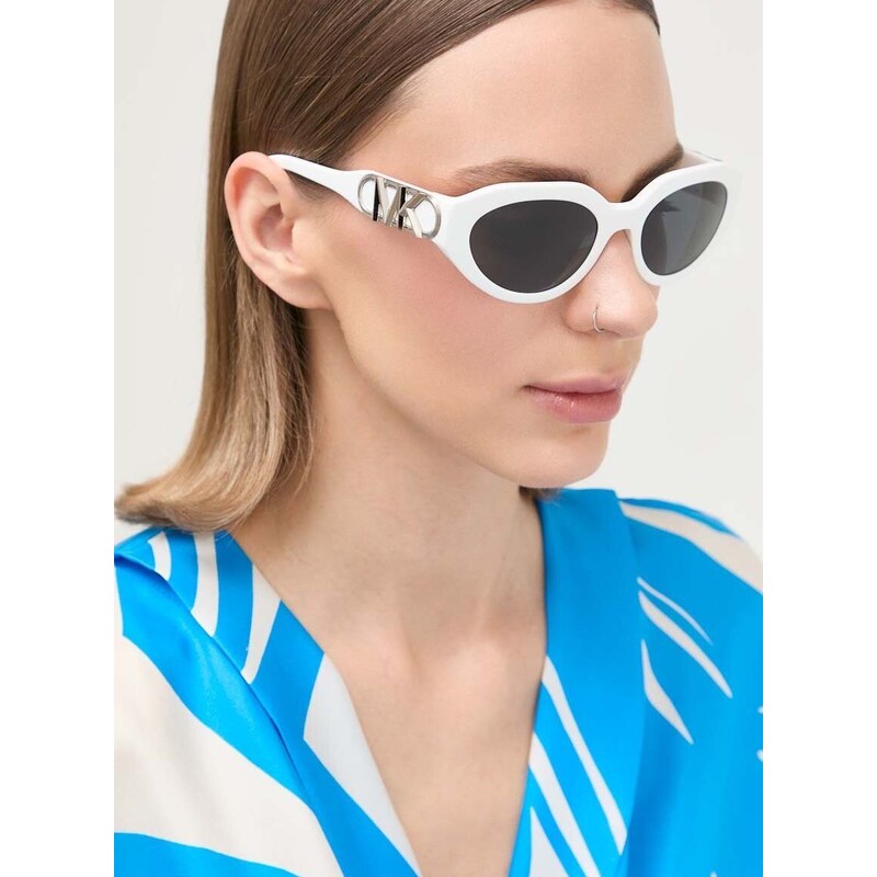 Sluneční brýle Michael Kors EMPIRE OVAL dámské, bílá barva, 0MK2192