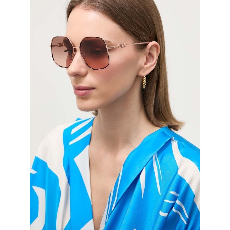 Sluneční brýle Michael Kors EMPIRE BUTTERFLY dámské, hnědá barva, 0MK1127J