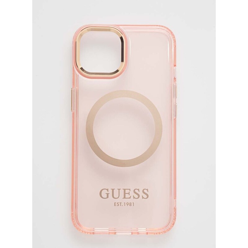 Obal na telefon Guess iPhone 14 6,1" růžová barva
