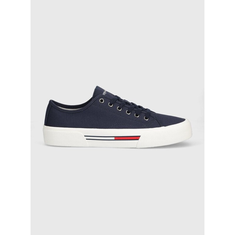 Tenisky Tommy Jeans CANVAS SNEAKER pánské, tmavomodrá barva, EM0EM01299